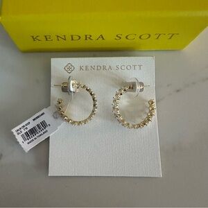 NWT Kendra Scott Cailin Gold Crystal Hoop Earrings